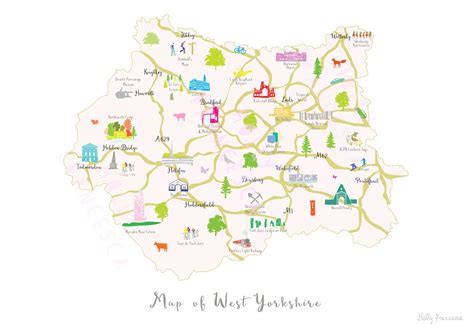 Map Of West Yorkshire Art Print | Yorkshire map, Art prints, Art