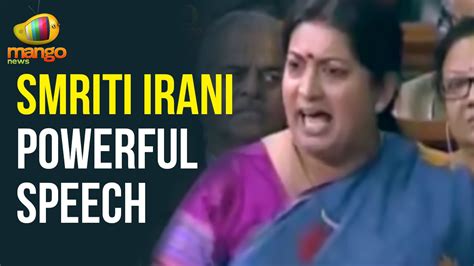 Smriti Irani Powerful Speech in Parliament - YouTube