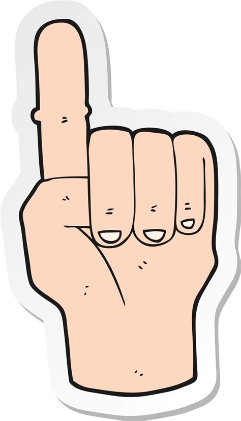 sticker of a cartoon pointing finger 12359574 Vector Art at Vecteezy