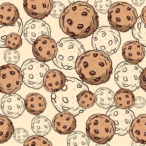 Seamless pattern with chocolate chip cookies. Repetitive background ...