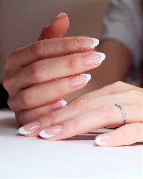 French Nails, French Manicure Nails, French Polish, White Polish, Almond Nails French, Classic ...