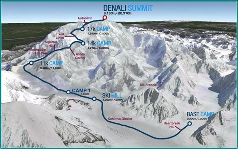 Denali Climbing Routes Map - map : Resume Examples #0g27owz2Pr