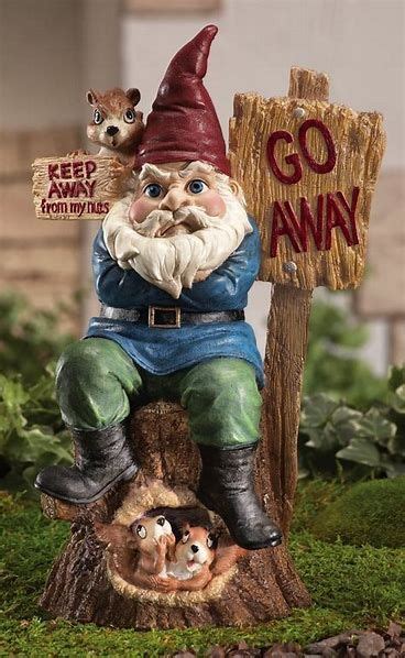 Image result for grumpy gnomes | Funny garden gnomes, Gnome garden, Gnomes