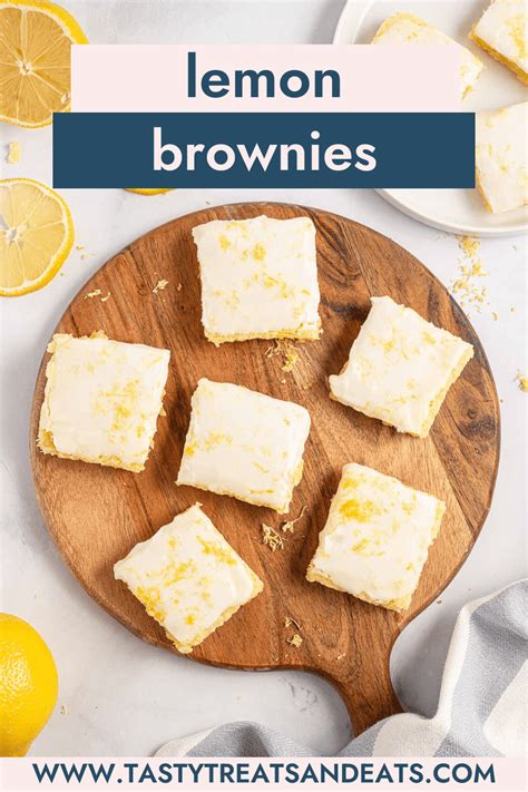 Lemon Brownies with Lemon Glaze - Tasty Treats and Eats