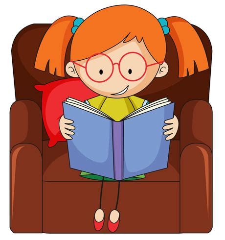 Doodle girl reading book 519251 Vector Art at Vecteezy