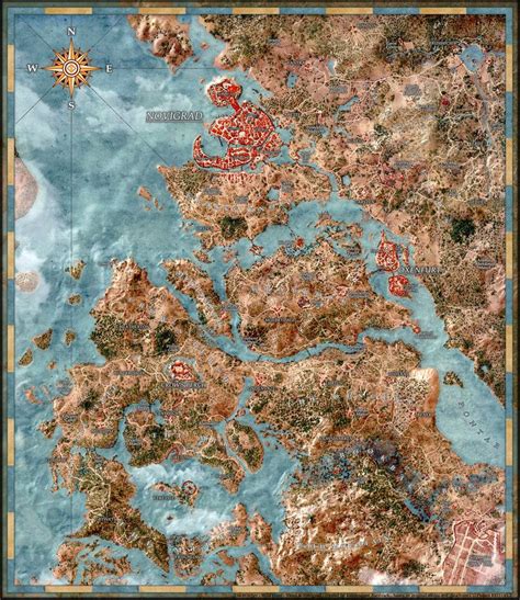 Witcher Wild Hunt Map Velen Novigrad - postersize by ExtravagantAardvark.deviantart.com on ...