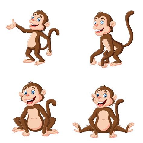 Cartoon monkeys collection By tigatelu | TheHungryJPEG