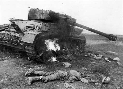 Destroyed German tank Pz.Kpfw. IV and killed soldier of th… | Flickr