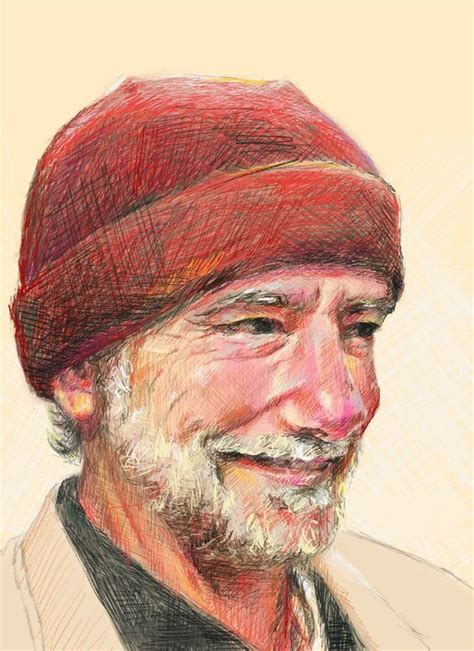 Colorful crosshatch digital drawing of a man with a red knit hat L'art Du Portrait, Portrait ...