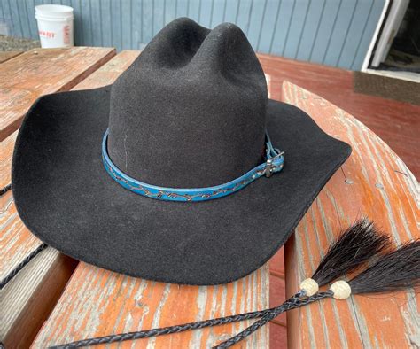 Cowboy Hat Band. Hand Made of Genuine Leather. 1/2 Wide 26 | Etsy