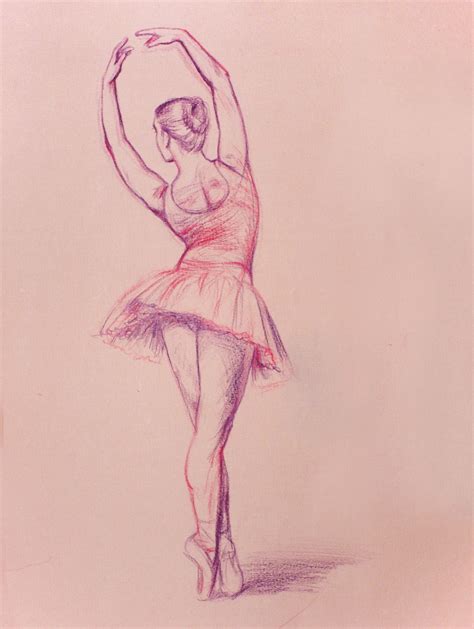 Drawing - Ballerina's Back on Pink Paper | Drawings, Ballerina art, Ballerina art paintings