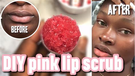 DIY PINK LIP SCRUB AT HOME | how to get pink lips in 3 days - YouTube