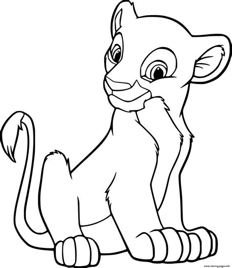 Nala Sits On The Ground Coloring page Printable