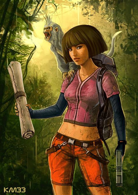 dora the explorer, grown up, km33, illustration | nickelodeon ...