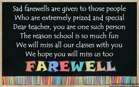 Farewell Poems for Teacher: Goodbye Poems for Teacher – WishesMessages.com