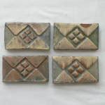 Moravian Border Tiles - set of 4 (Moravian Pottery Tiles ~ Mercer Tiles) at Antique Tiles