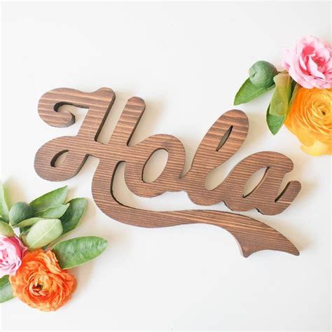 Hola Sign, Wood Hola, Hola Wall Hanging, Wood Wall Hanging, Wood Word ...