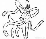 Sylveon From Pokemon Coloring Pages  Free Printable sketch template