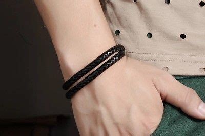 MENS DOUBLE LAYER LEATHER WRISTBAND WITH A MAGNETIC CLASP | Leather ...