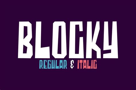 Blocky - Regular & Italic | New fonts, Logo design, Social media post