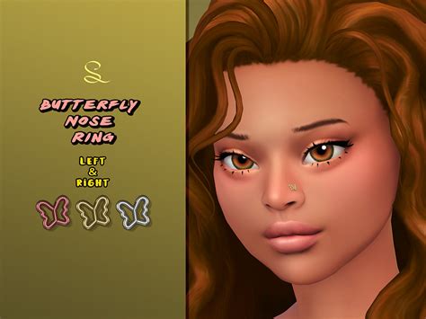 simlasya's Butterfly Nose Ring in 2023 | Sims 4 piercings, Nose ring, Nose piercing stud
