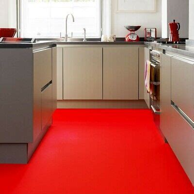 Red Stage Floor Slip Resistant Vinyl Flooring Lino Kitchen | eBay