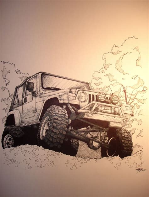 Jeep Pencil Drawing: A Journey Through Creative Expression