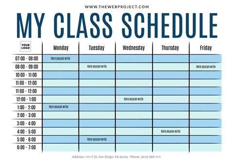 My class schedule editable template in 2021 | Class schedule template, Class schedule, School ...