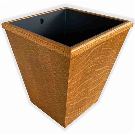 Wood Large Wastebasket 24 qt Oak - The Tissue Box Cover Store