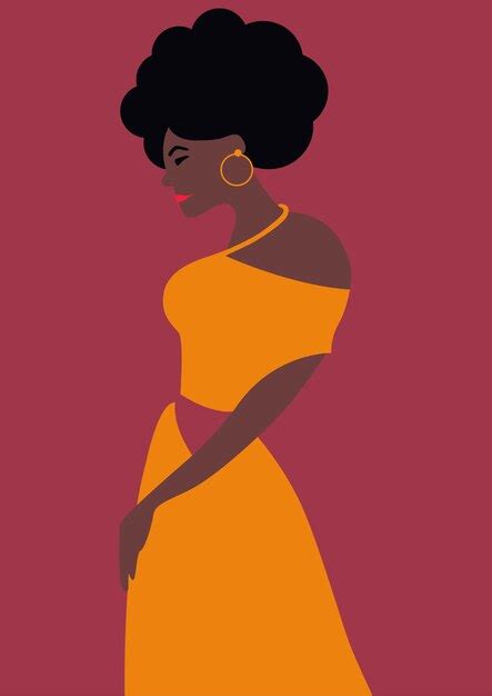 Premium Vector | Black woman abstract portrait