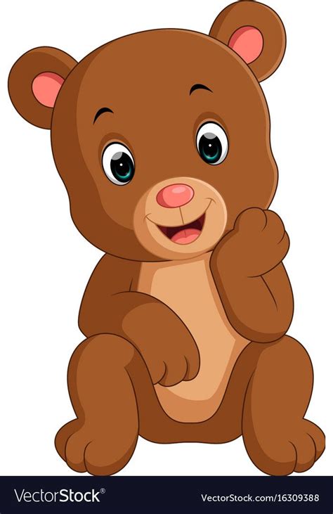 Funny bear cartoon vector image on VectorStock | Bear cartoon images, Cartoon baby animals, Bear ...