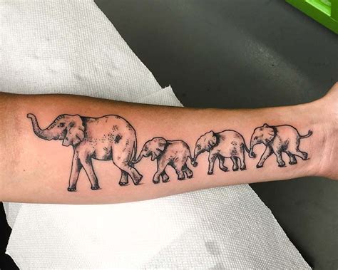 Baby Elephant And Mother Tattoo