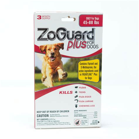 ZoGuard Plus Flea and Tick Prevention for Large Dogs (45-88 lbs), 3 Monthly Treatments - Walmart ...