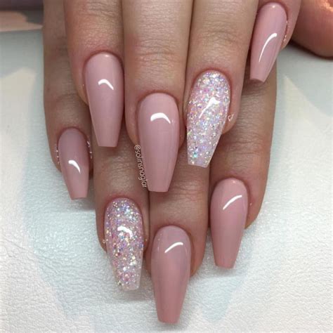 pink glitter coffin nails Pretty Acrylic Nails, Best Acrylic Nails ...