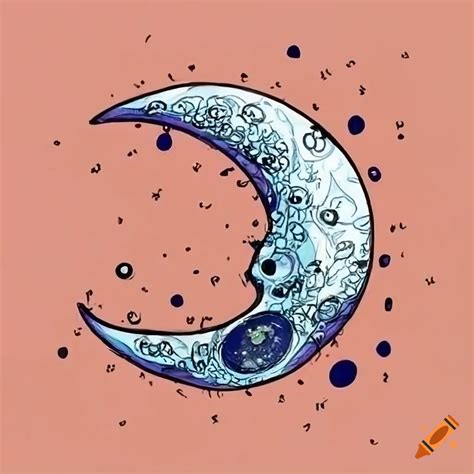 Doodle art of a moon