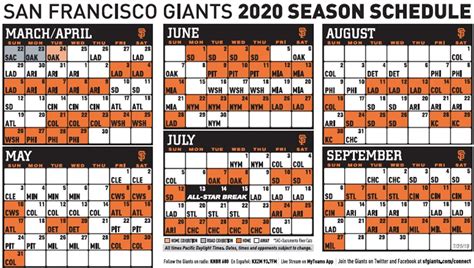 Sf Giants Schedule Printable Calendar | Calendar Template 2023