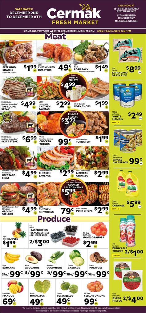 Cermak Fresh Market (WI) Weekly Ad Flyer December 2 to December 8, 2020