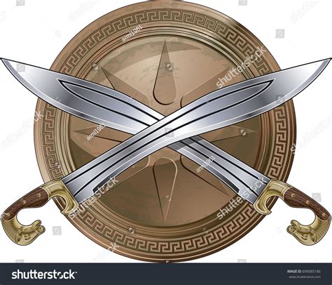 Ancient Greek Swords Crossed Over Bronze Stock Vector (Royalty Free) 699085186 | Shutterstock