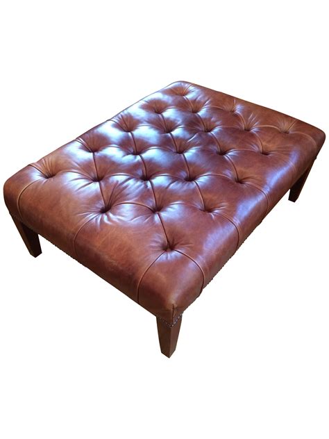 Ottomans | Tufted leather ottoman, Leather ottoman, Tufted leather chair