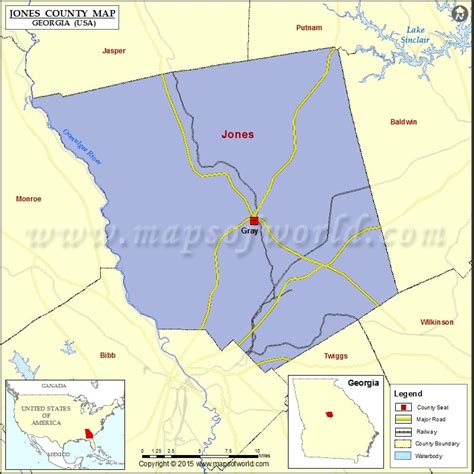 Jones County Map, Map of Jones County Georgia