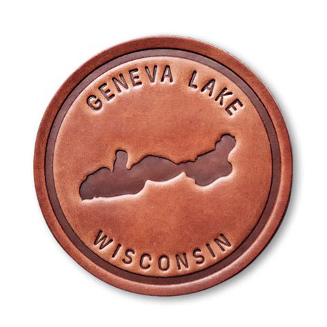 Geneva Lake Leather Coaster | Wisconsin Historical Society Store