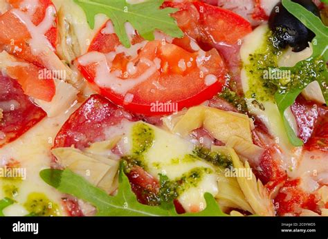 Italian pizza with cheese and olives Stock Photo - Alamy