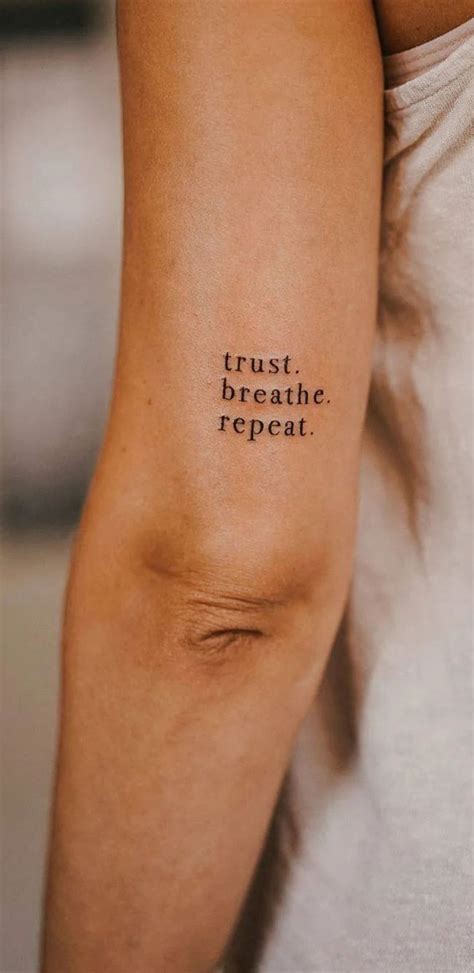 40 Meaningful Word Tattoos : Trust. Breathe. Repeat. I Take You ...