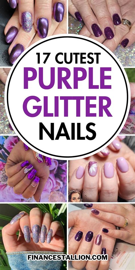 17 Cute Trendy Purple Glitter Nails - Finance Stallion