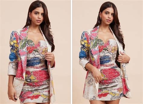 Suhana Khan proves that she is a certified stunner in a mini dress with matching blazer ...