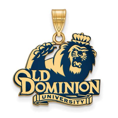 Old Dominion University Large Enamel Pendant Gold-plated Silver GP026ODU Collegiate _ HomeBello