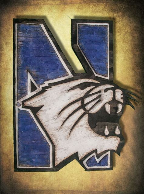 Northwestern University Wildcats Handmade Reclaimed Wood Mascot Sign I ...