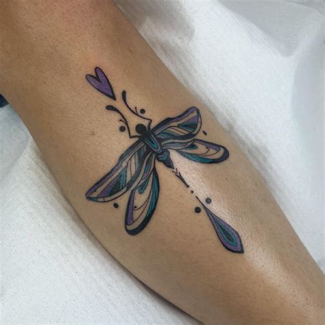 Simple Black Dragonfly Tattoo