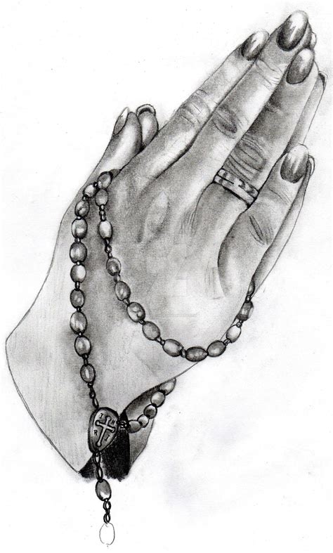 Praying Hands With Rosary Drawing at PaintingValley.com | Explore collection of Praying Hands ...