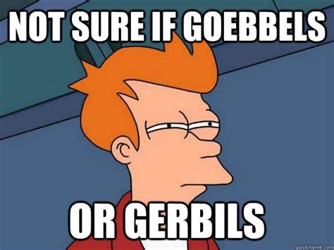 Not sure if Goebbels or gerbils - Futurama Fry - quickmeme